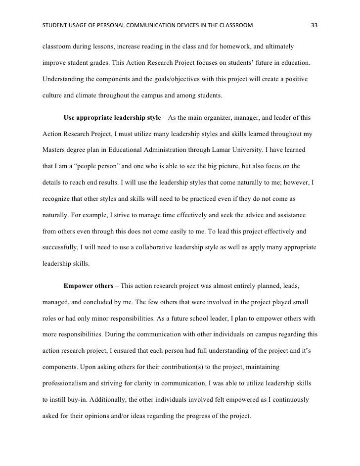 action research paper components